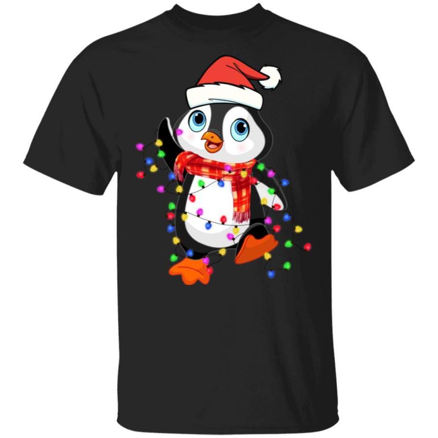 LUCY’S STYLE – Penguin Christmas Style – Best gift for Penguin’s lover on Christmas, cute Penguin T-shirt on Christmas, Penguin and Christmas led in Black T-shirt