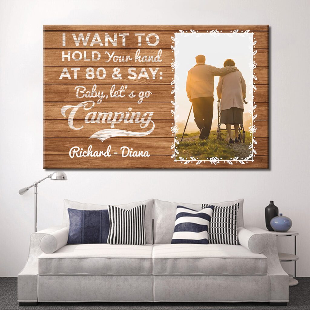 Personalized Photo Camping For Couple Premium Wall Art Canvas And Poster, Wall Decor, Canvas Instructure