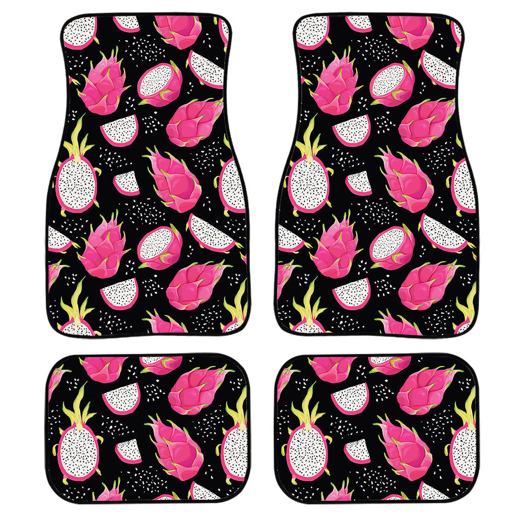 Dragon Fruit Pattern Print Front And Back Car Floor Mats, Front Car Mat