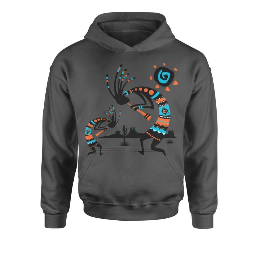 Native American Kokopelli Southwest Youth-Sized Hoodie T-Shirt