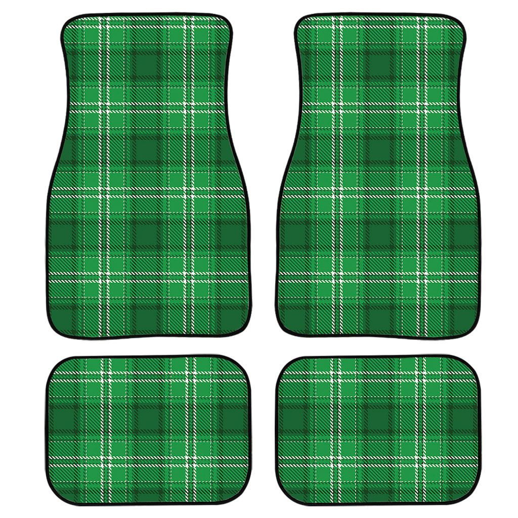 Saint Patrick’S Day Tartan Print Front And Back Car Floor Mats, Front Car Mat