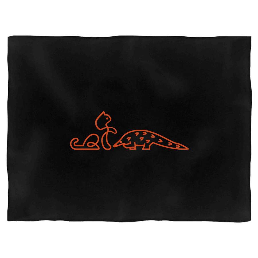 Cat And Pangolin Illustrated Blanket