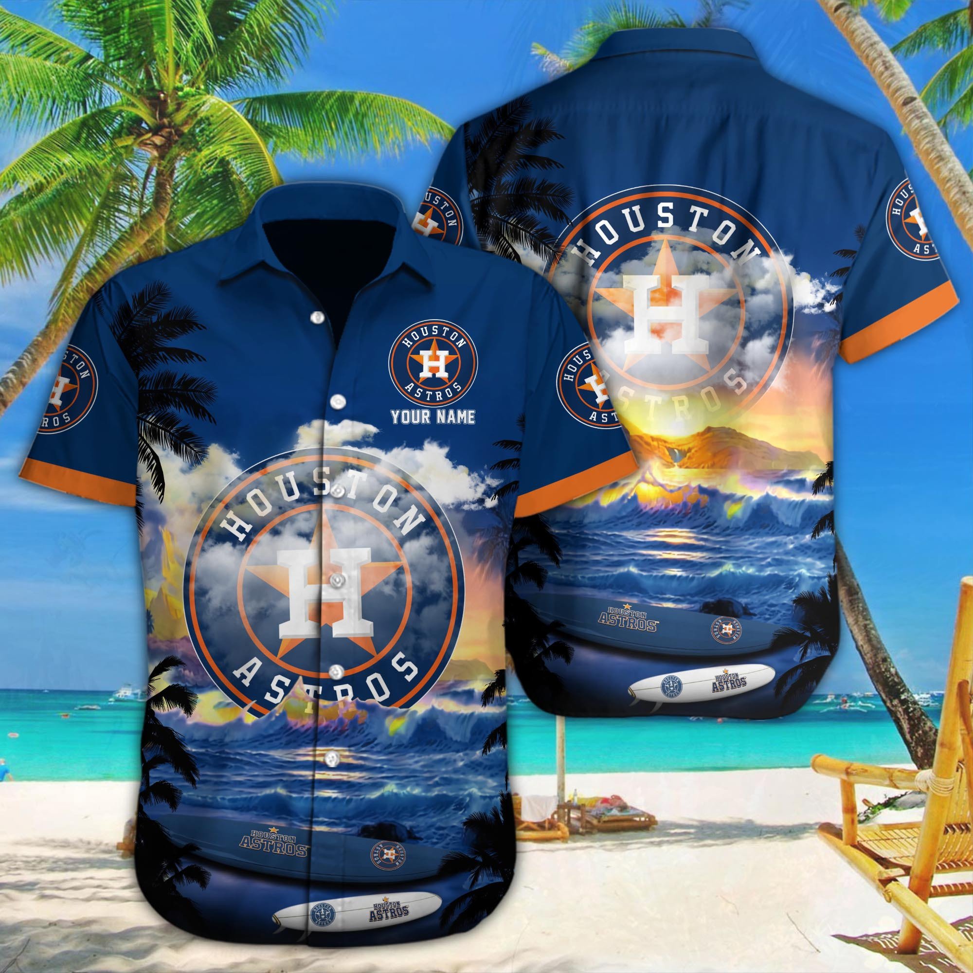 Houston Astros Custom Name Hawaiian Shirt M-38981-34350