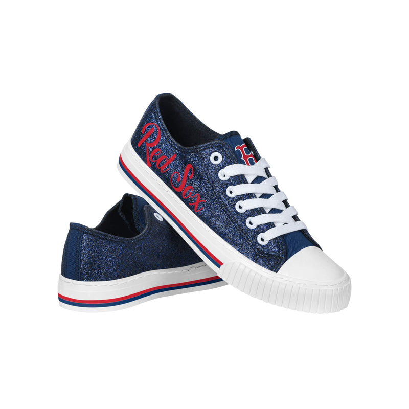 Boston Red Sox MLB Womens Color Glitter Canvas Shoes