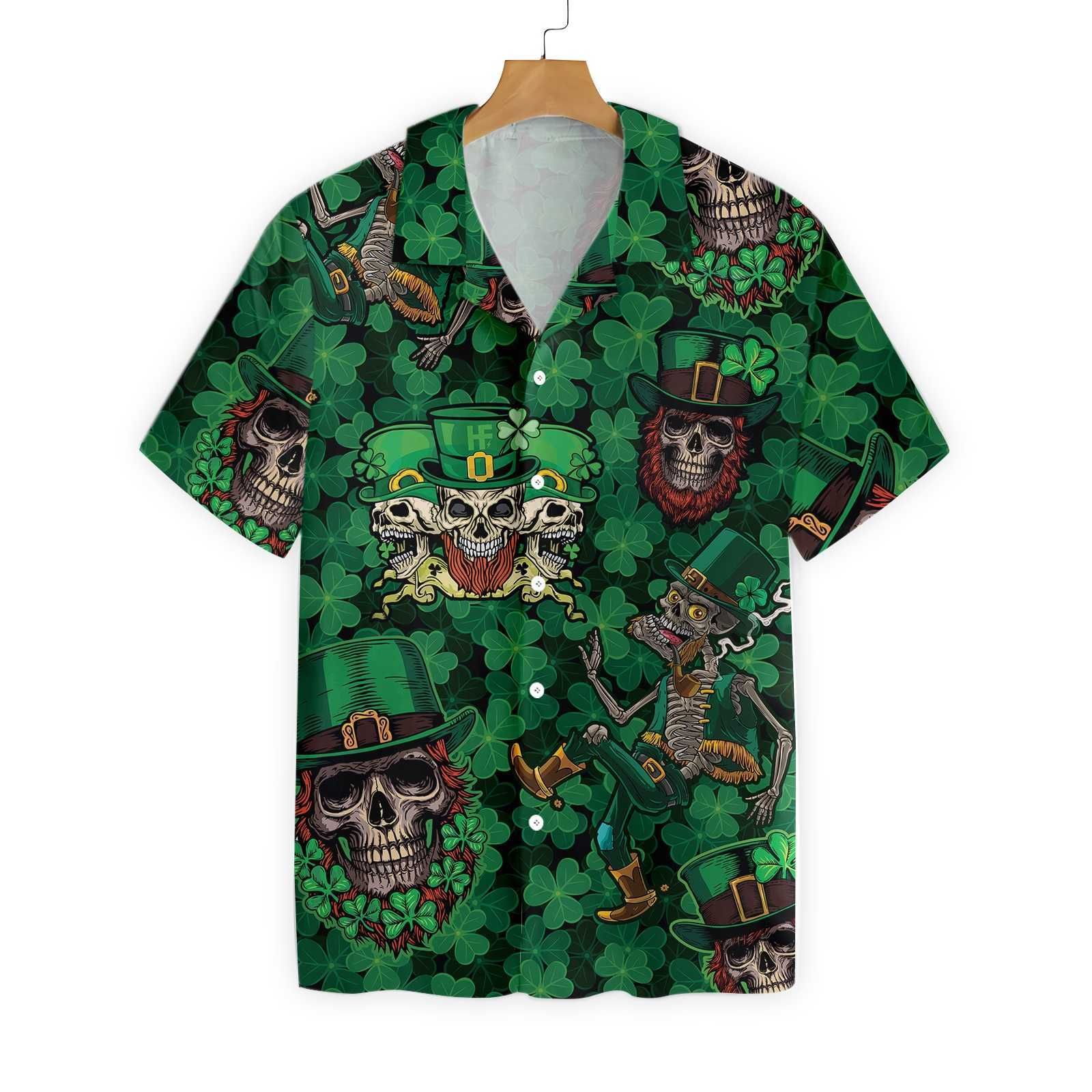 Leprechaun Skull Happy Saint Day 1901 Hawaii Shirt Ha11793