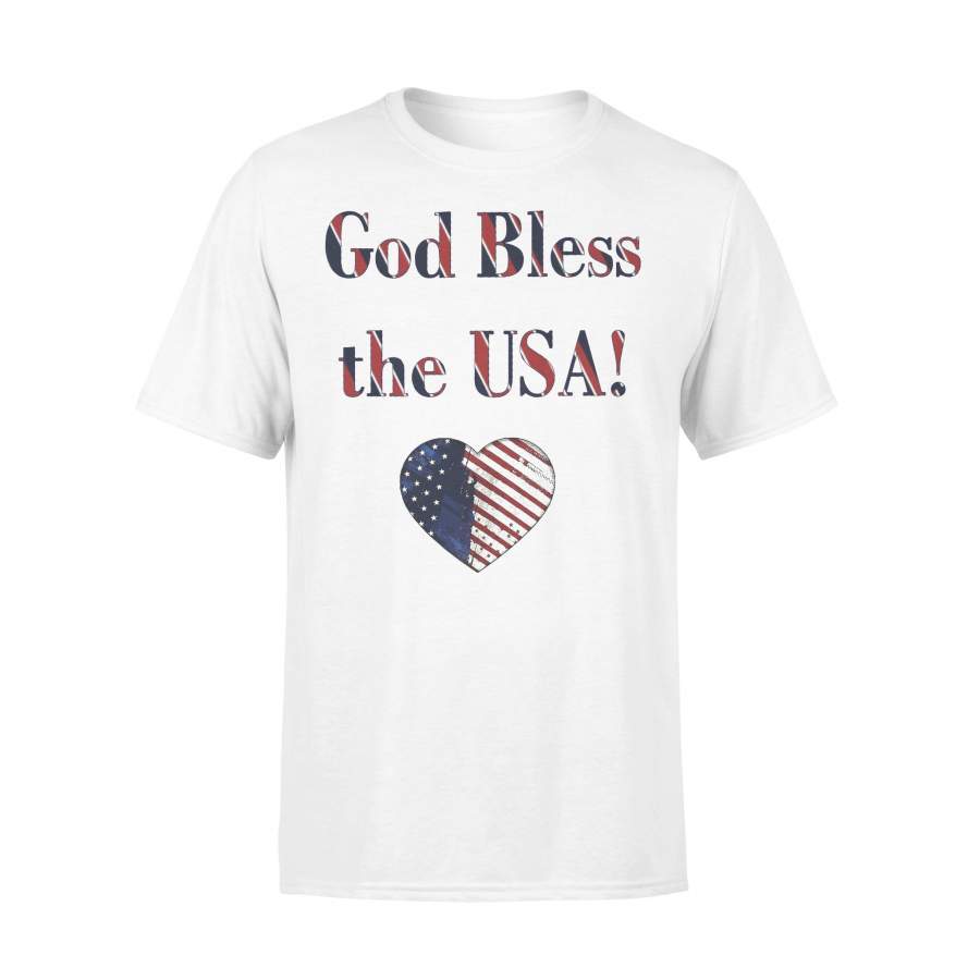 God Bless The Usa Heart T-shirt