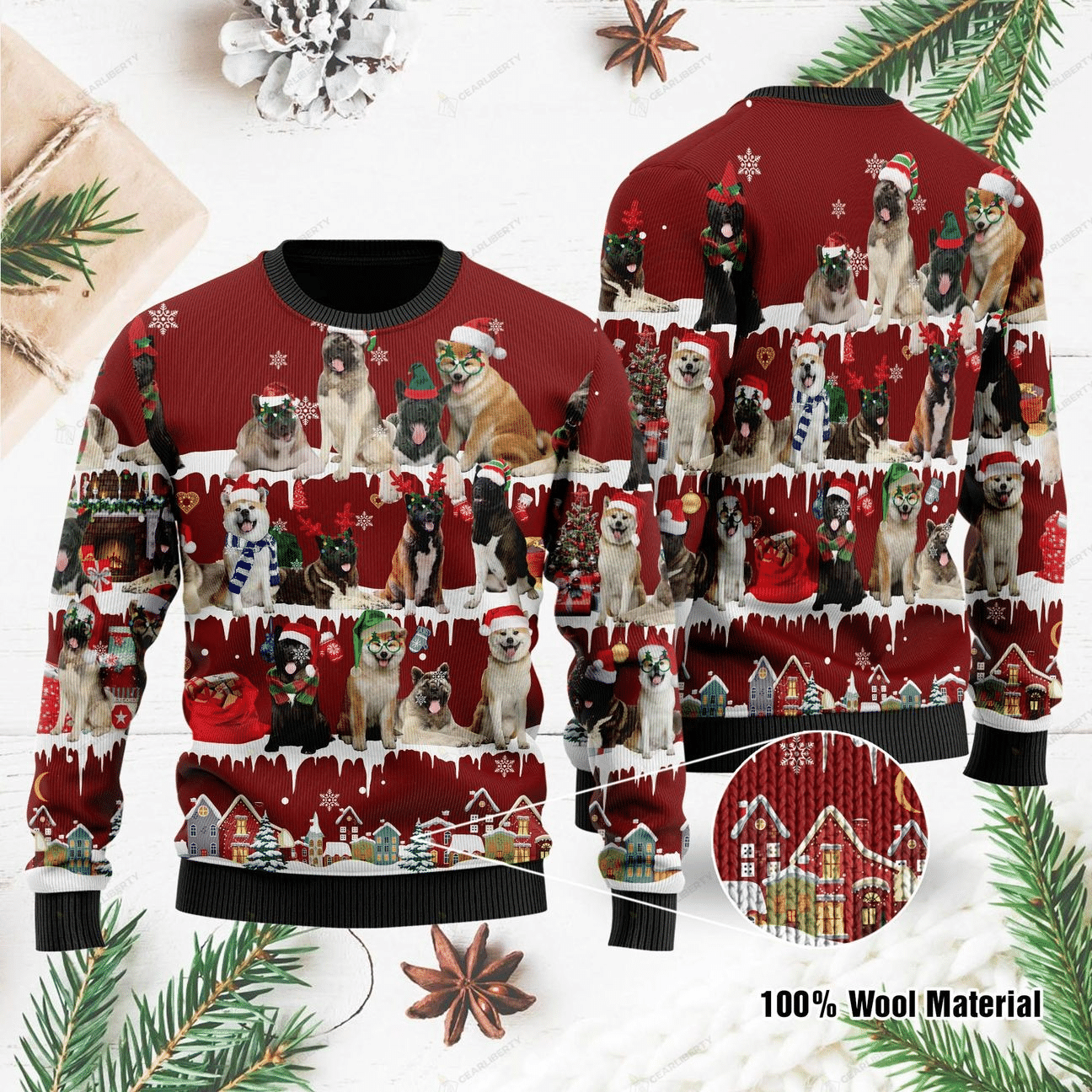 AKITA CHRISTMAS UGLY SWEATER HN141251