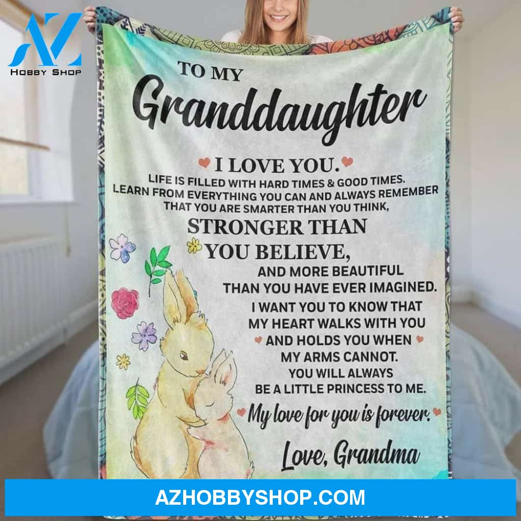 To My Granddaughter Bunny Fleece Blanket From Grandma My Love For You Is Forever