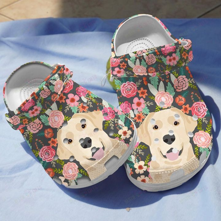 Floral Labrador Crocss Classic Clogs Shoes For Men Women Kids