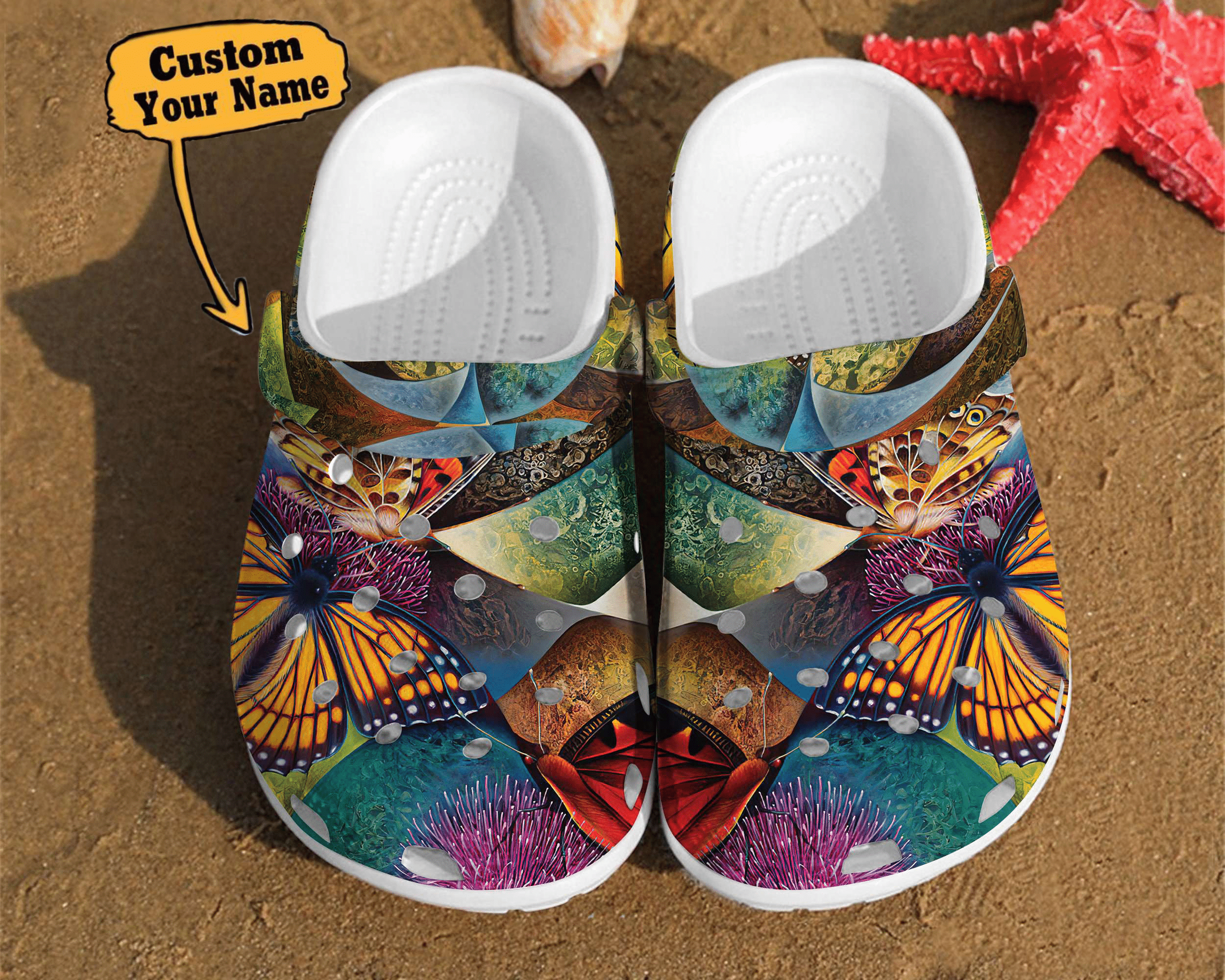 Butterfly Crocs – Butterfly Illusion Art Watercolor Unisex Birthday Gifts Clog Shoes