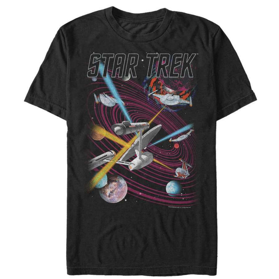 Star Trek Men’s Solar System Battle  T Shirt