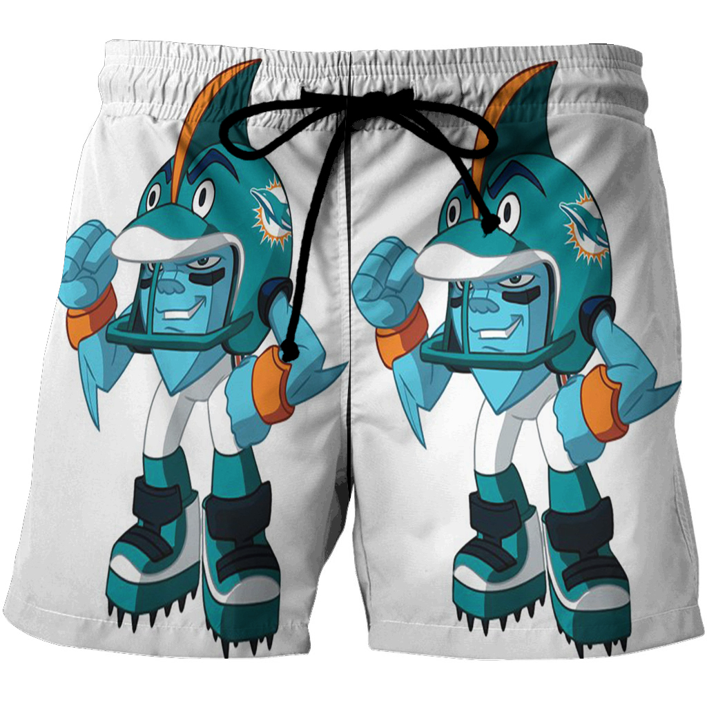 Miami Dolphins Art Illustration 3D All Over Print Summer Beach Hawaiian Short