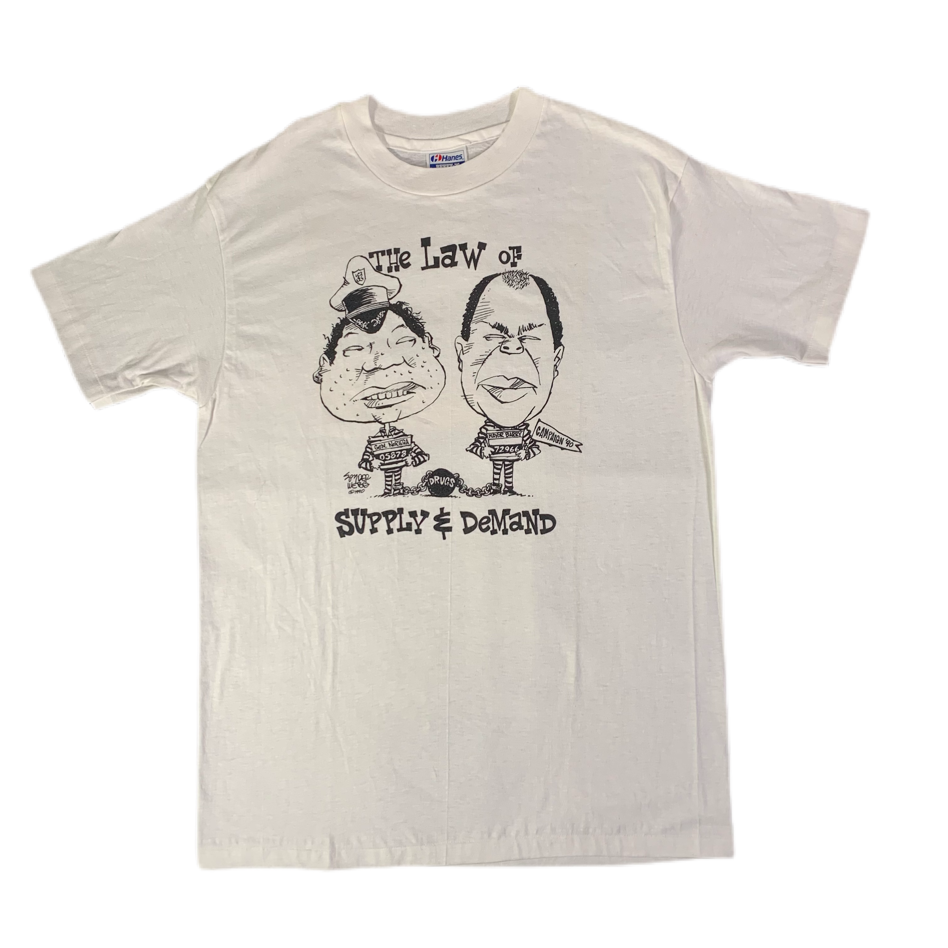 Vintage Marion Barry & Noriega “The Law Of Supply & Demand” T-Shirt