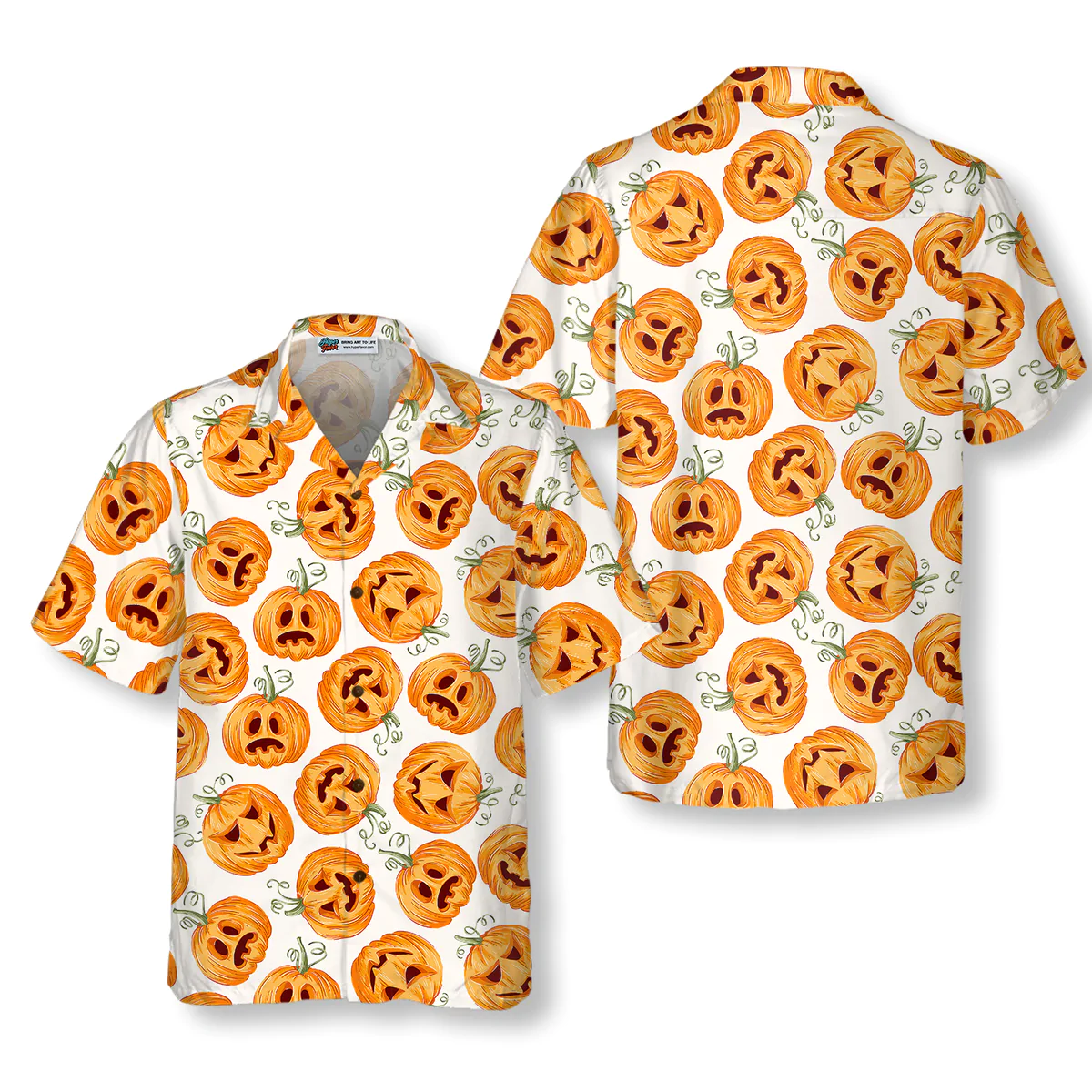 Pumpkin Pattern Halloween Hawaii Shirt For Men And Funny Ha70596