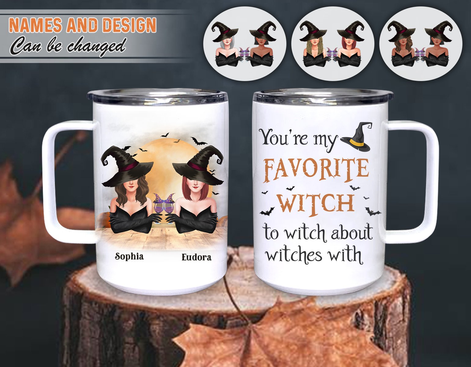 You Are My Favorite Witch Personalized Insulated Mug, Gift For Besties, Halloween Gift