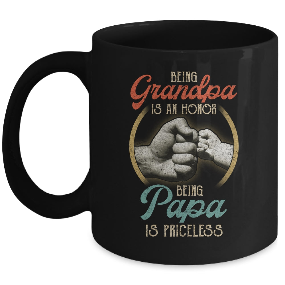 Being Grandpa Is An Honor Being Papa Is Priceless Vintage Mug