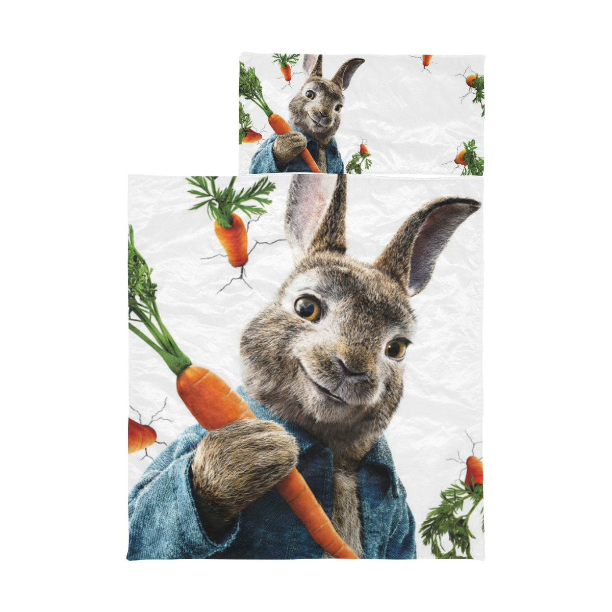 Peter Rabbit Sleeping  Bag Small Size 30 Inch(W) X 33 Inch(L), Pillow Cover 21 Inch(W) X 10 Inch(L) For Kid