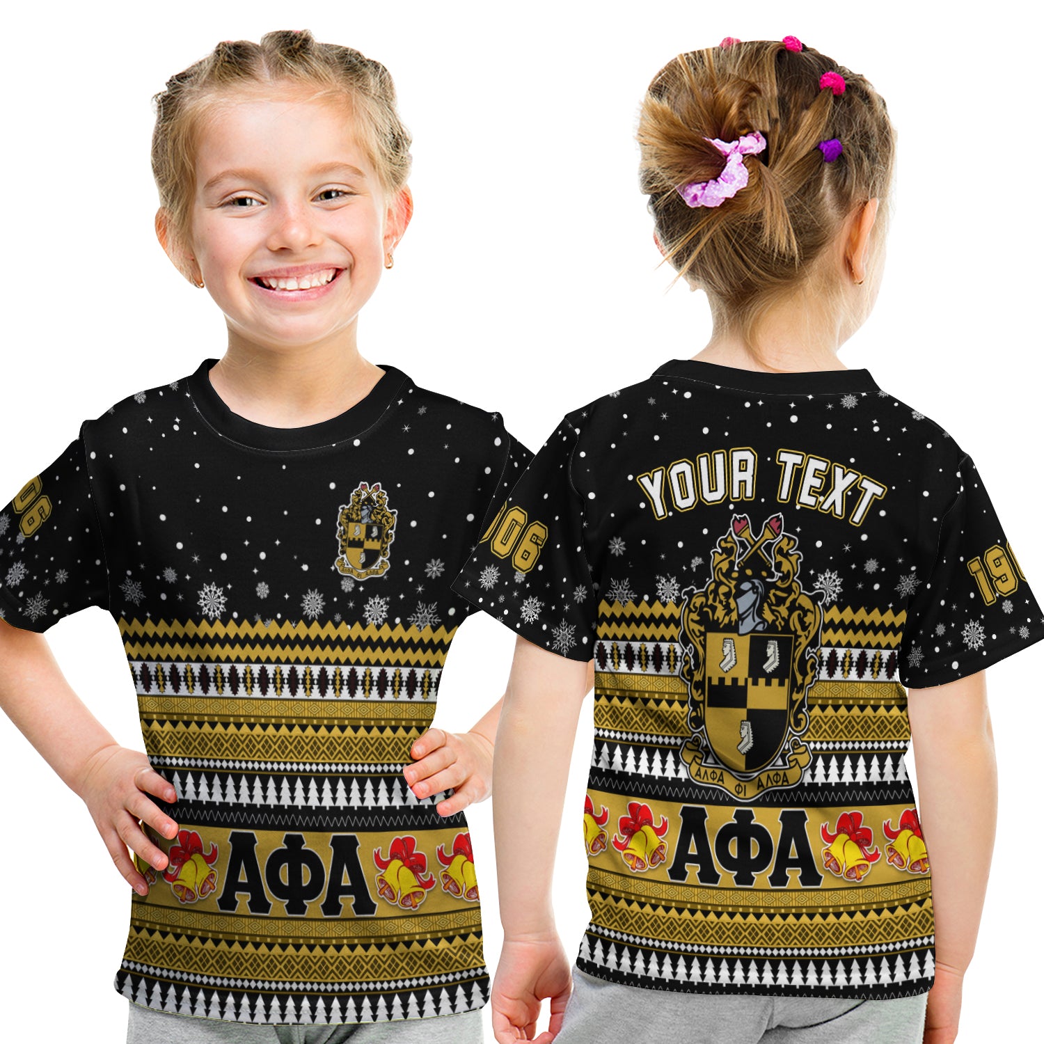 (Custom Personalised) Alpha Phi Alpha Christmas T Shirt Kid African Pattern Lt13