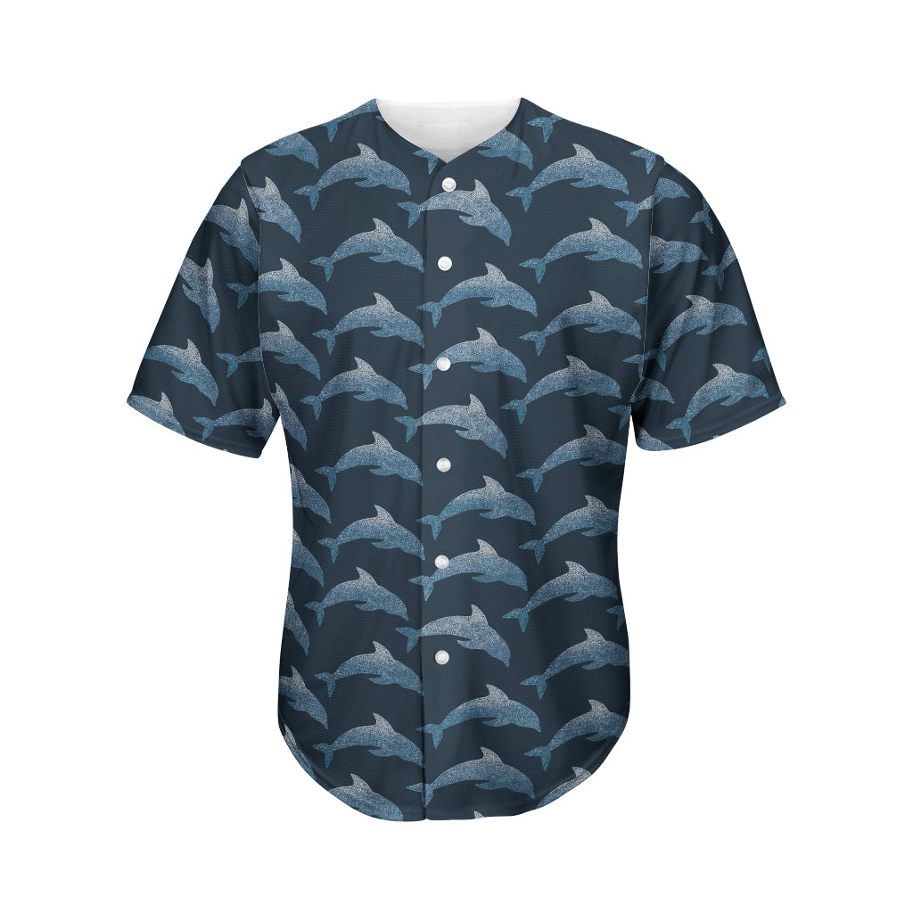 Dolphin Dot Pattern Print Men’S Baseball Jersey 3D Print