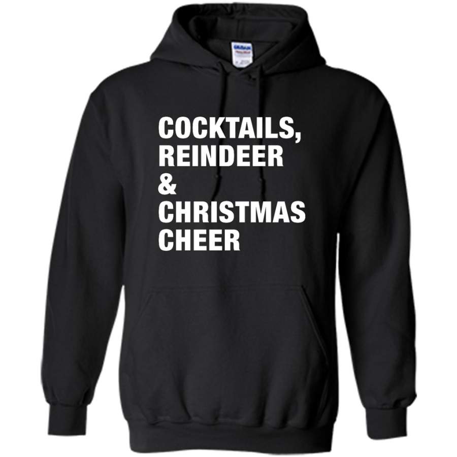 Cocktails Reindeer And Christmas Cheer – Gildan Heavy Blend Hoodie