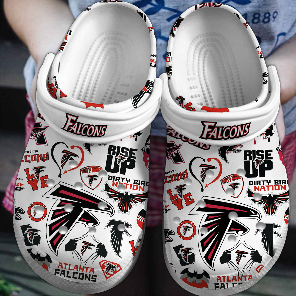 Atlanta Falcons NFL Sport Crocs Crocband Clogs Shoes Comfortable For Men Women and Kids 5