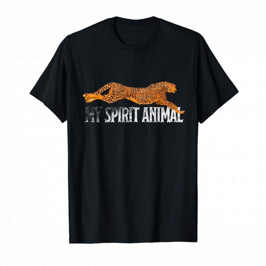 Spirit Animal Cheetah Tee Shirt Fast African Cat Silhouette