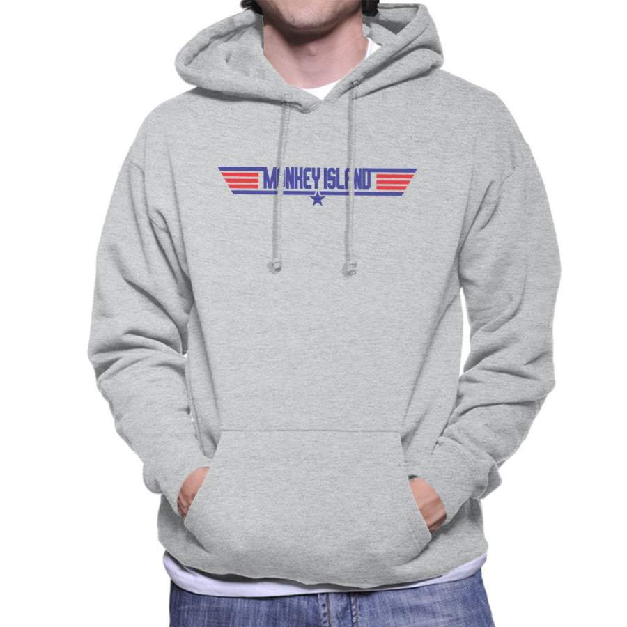 Monkey Island Guy Topgun Logo Men’s Hooded Sweatshirt