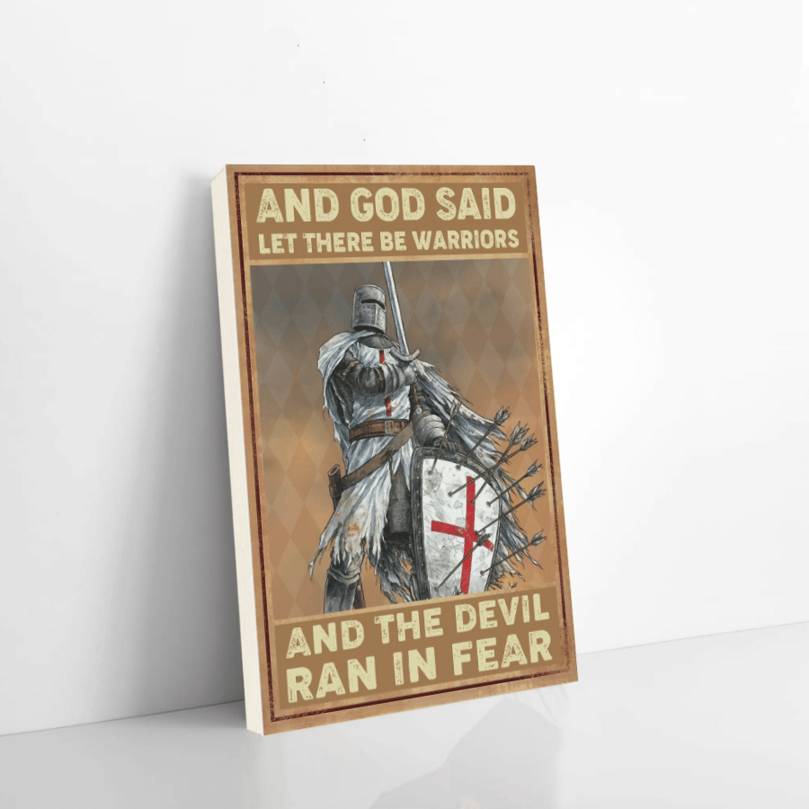 Knight Templar Canvas And God Let There Be Warriors Christmas Gift Ideas