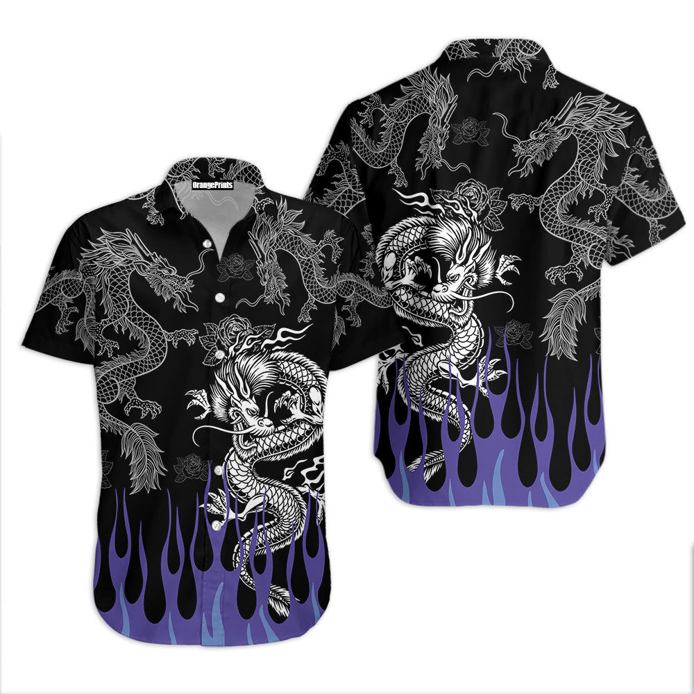 Dragon With Blue Flame Aloha Hawaiian Shirts | For Men & Women | Hl3031