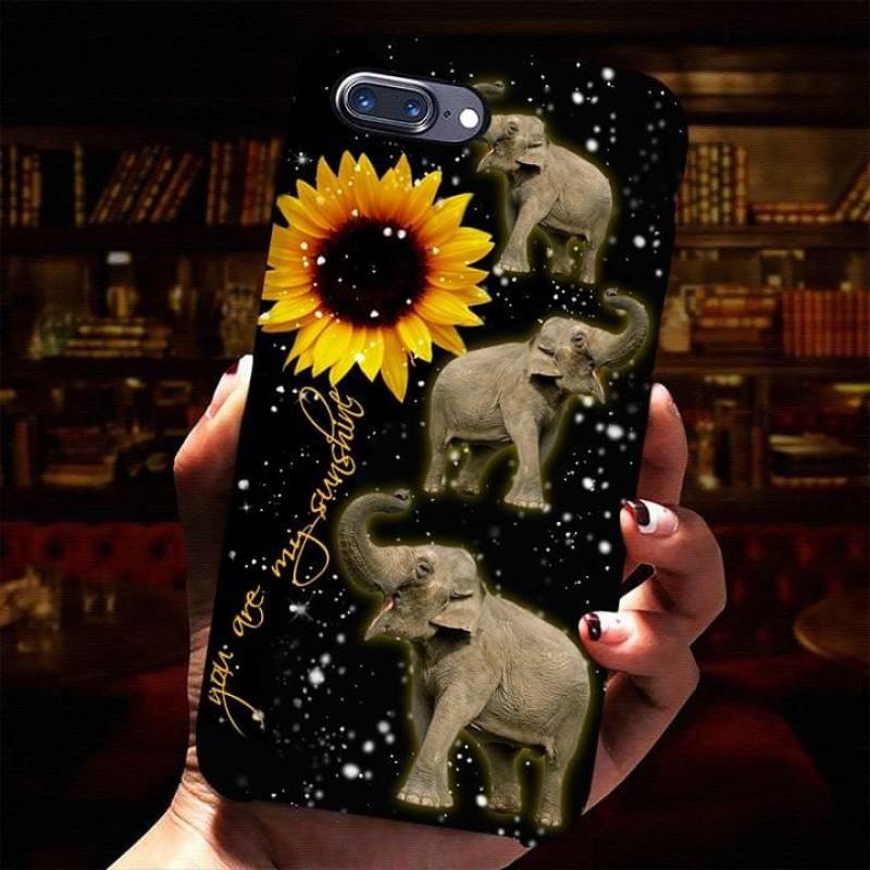 Elephants Sunflowers You Are My Sunshine Best Gifts For Animals Lovers Phone Case