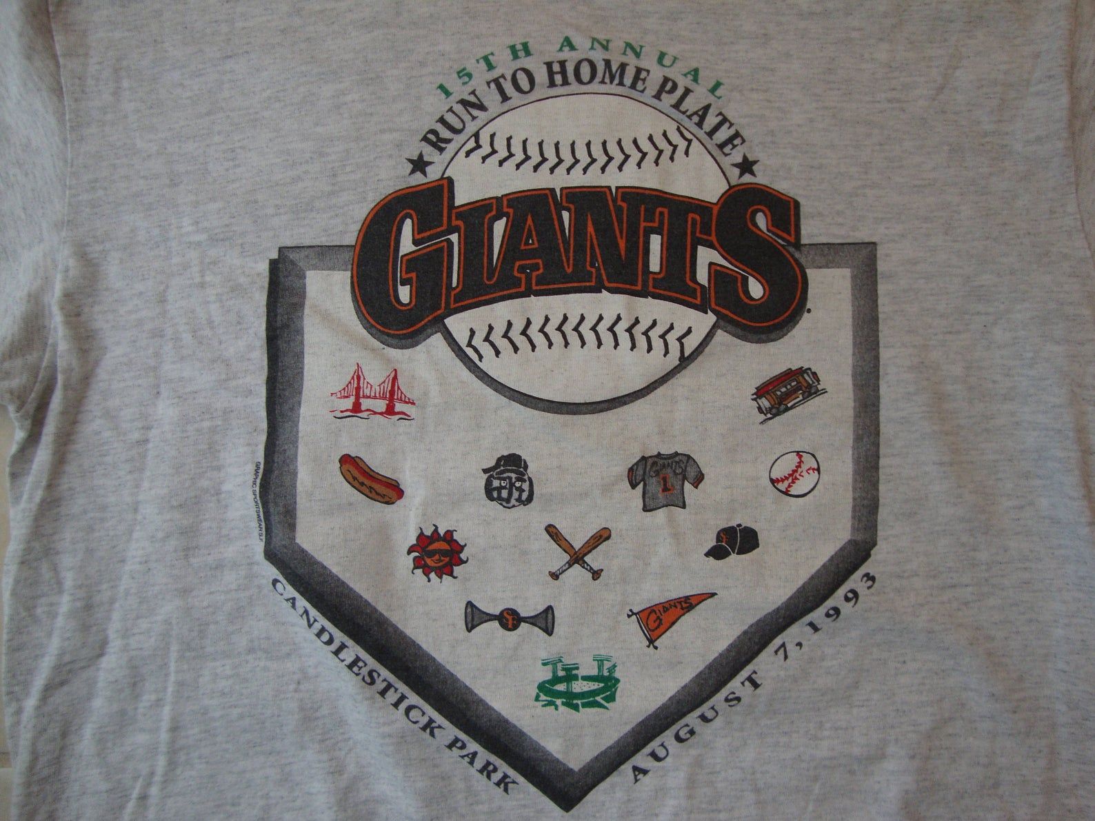 Vintage 90’s 1993 San Francisco Giants Baseball Sportswear Sponsors Fan Apparel Gray T Shirt L