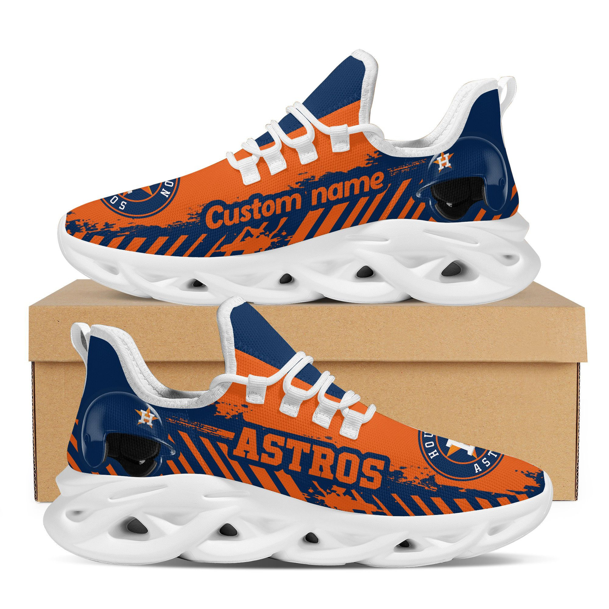 Houston Astros Baseball Team Helmet Custom Name Personalized Men And Women Max Soul Sneakers Shoes For Fans