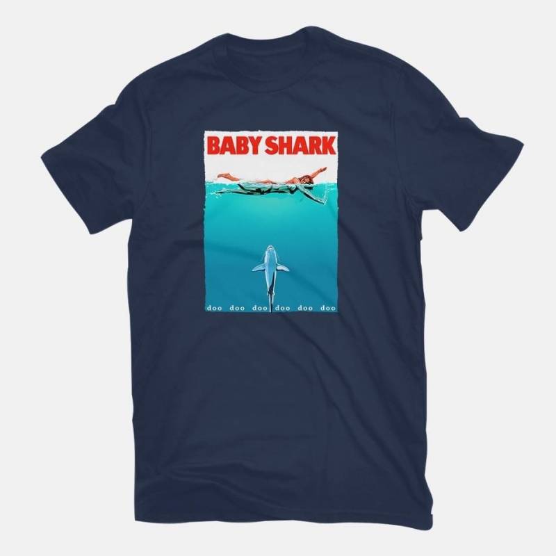 Crushtee basic baby shark Movies Tshirt Long Slleve Hoodie