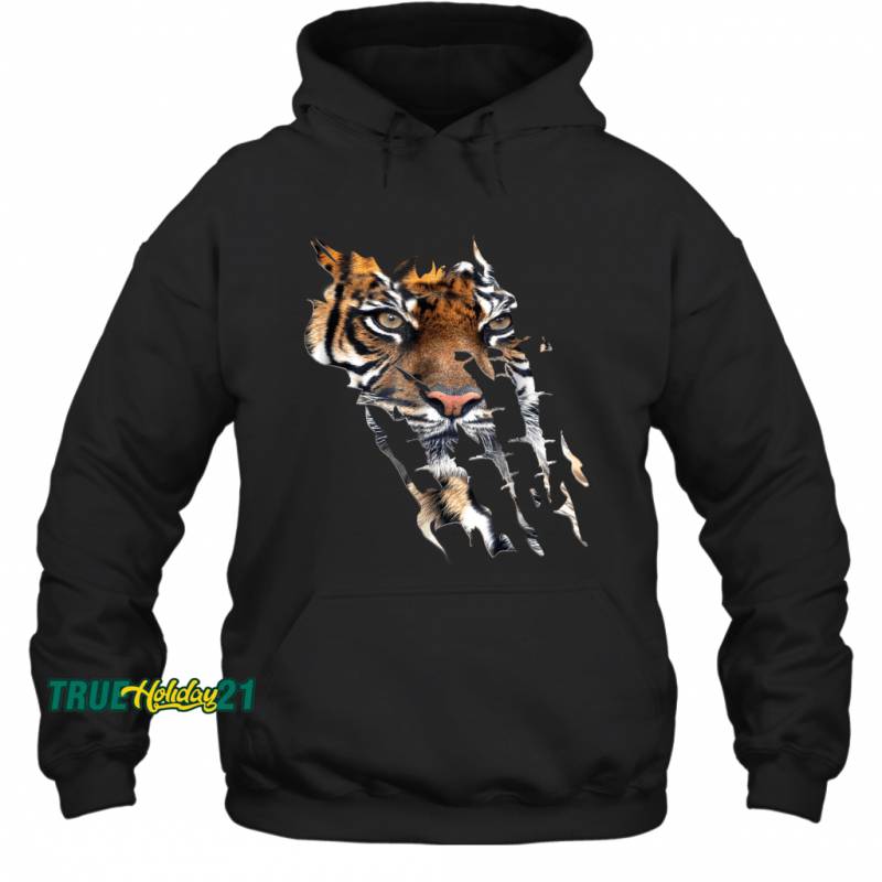 Wild Cat Tigers Skin Paw Print Hoodie