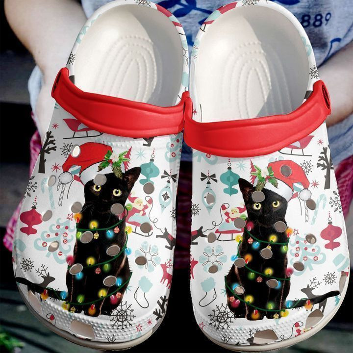 Cat Christmas Black Classic Clogs Shoes