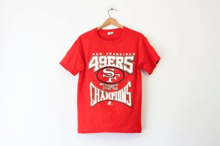 Vintage Red San Francisco California 49Ers Forty Niners Football 1988 Champions Shirt