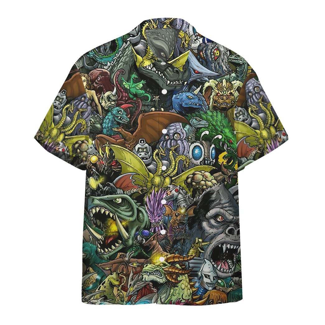 Gearhumans Gadzillo Collage Kaiju Monsters Custom Hawaiian Shirt Ha55135