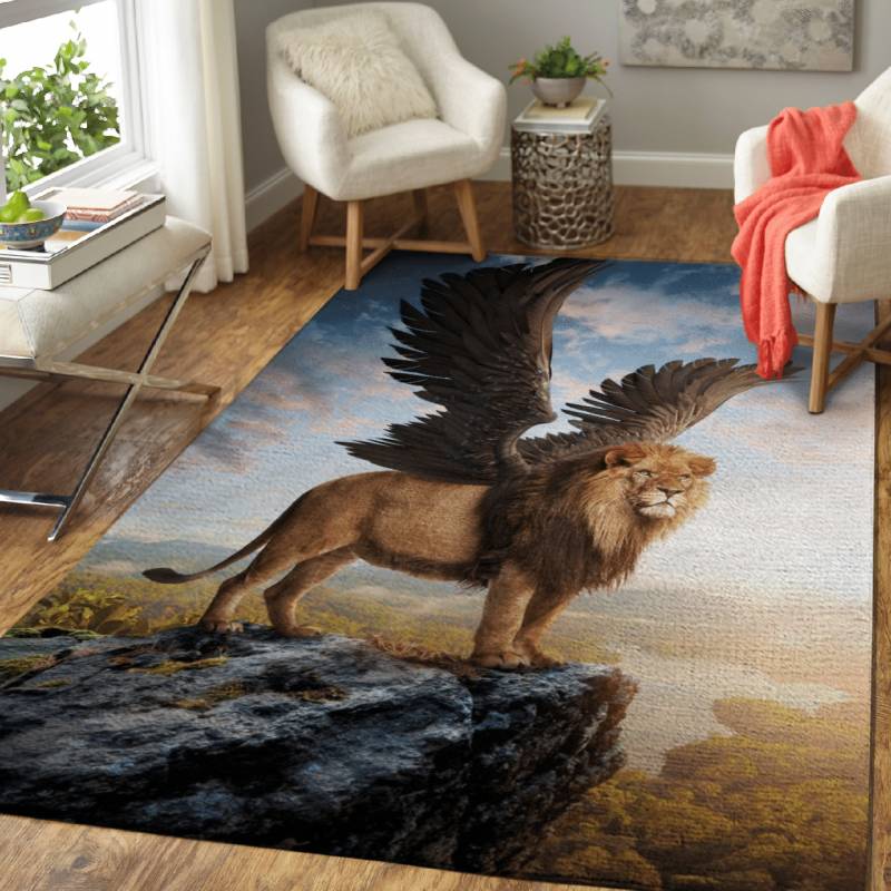 Winged Lion – Animals Area Rug Carpet