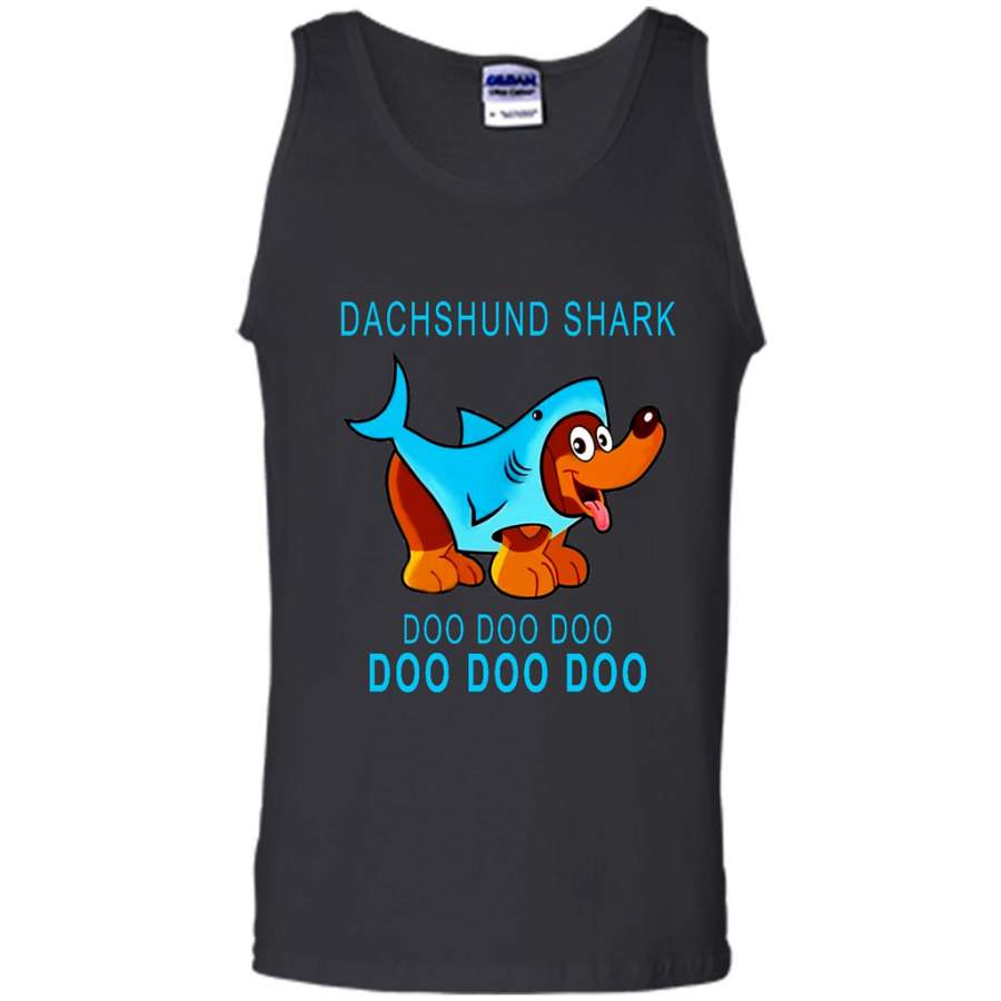 Dachshund Shark Doo Doo Doo – Canvas Unisex Tank