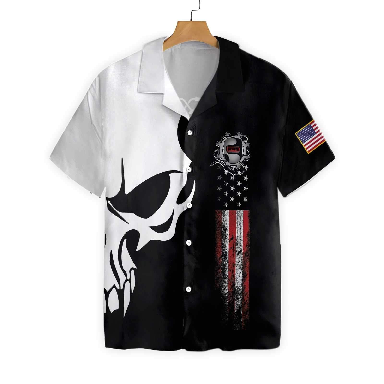 Welder Proud Skull 1702 Hawaii Shirt Ha93117