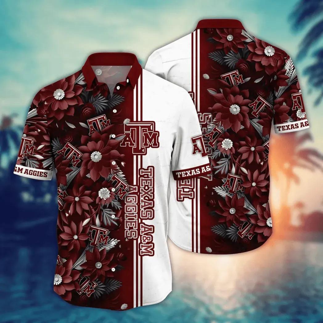 Texas A&M Aggies Ncaa Flower Aloha Hawaiian Shirt 3, Ncaa Hawaiian Shirt