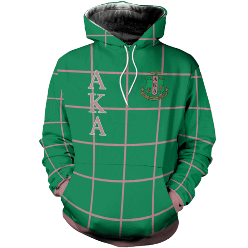 Alpha Kappa Alpha Aka Symbol Checked Pattern Ugly Christmas Hoodie Sweatshirt