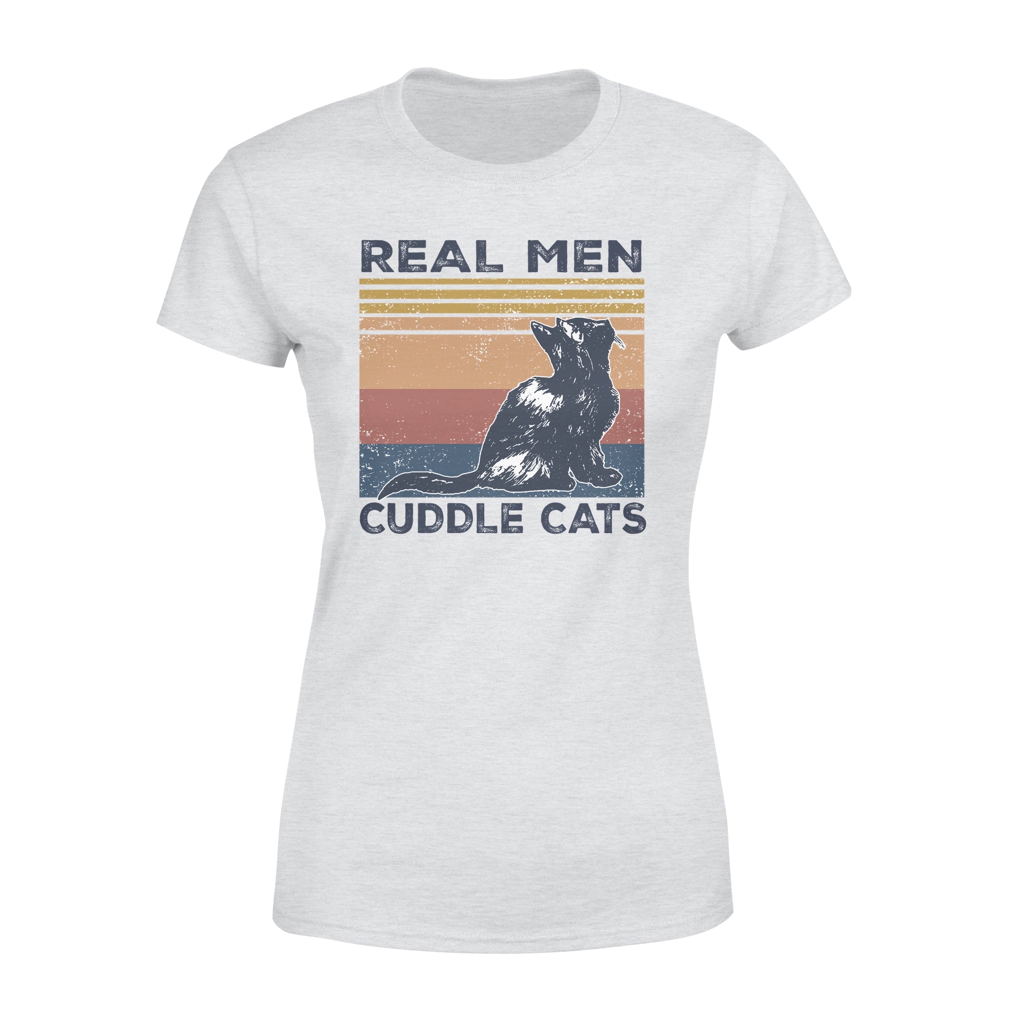 Real Men Cuddle Cats Black Cat – Premium Women’s T-shirt