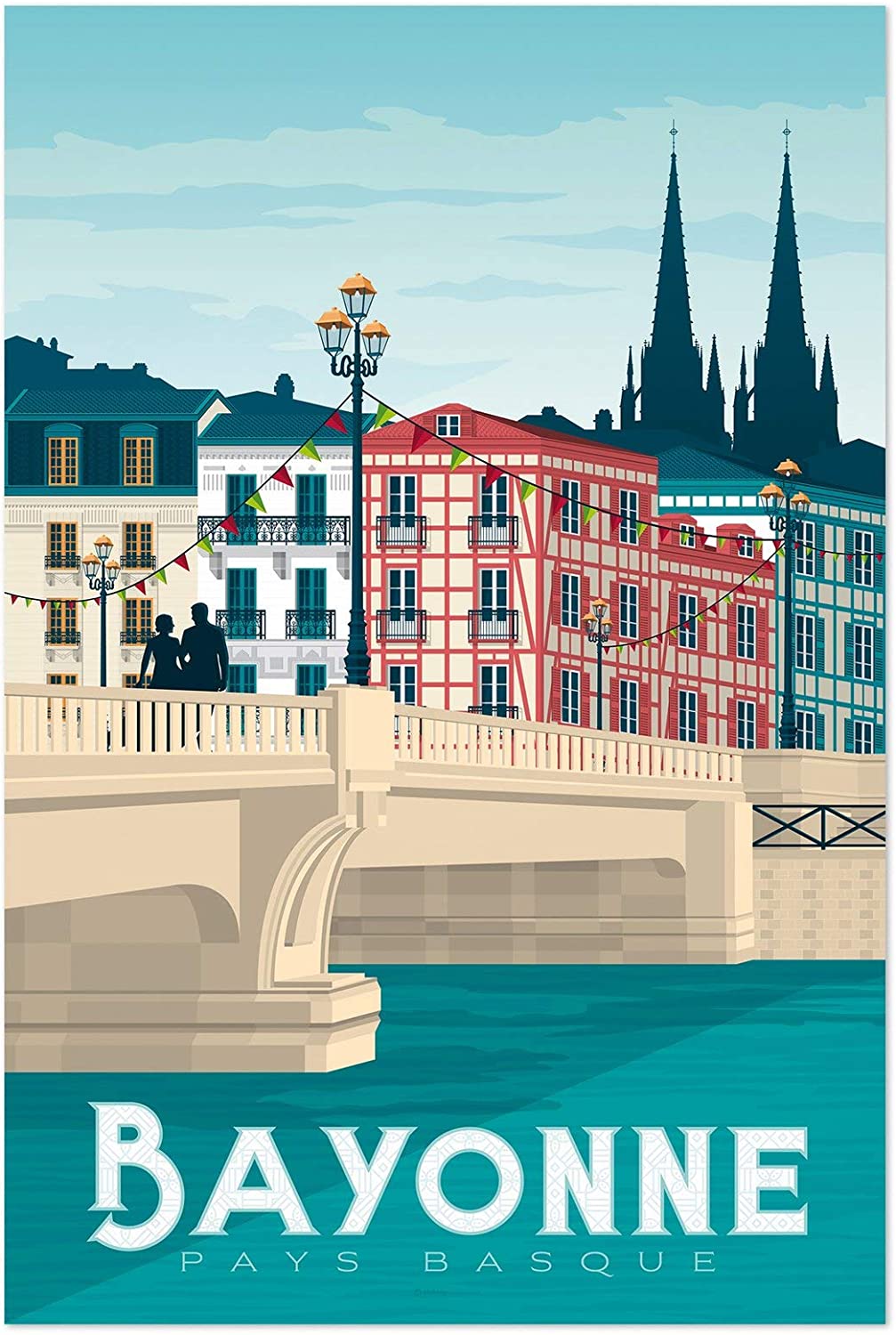 Visit To Bayonne Pays Basque Travel To France  Poster Art Print      Home Decor Gift For Men Women Family Friend On Birthday, Xmas