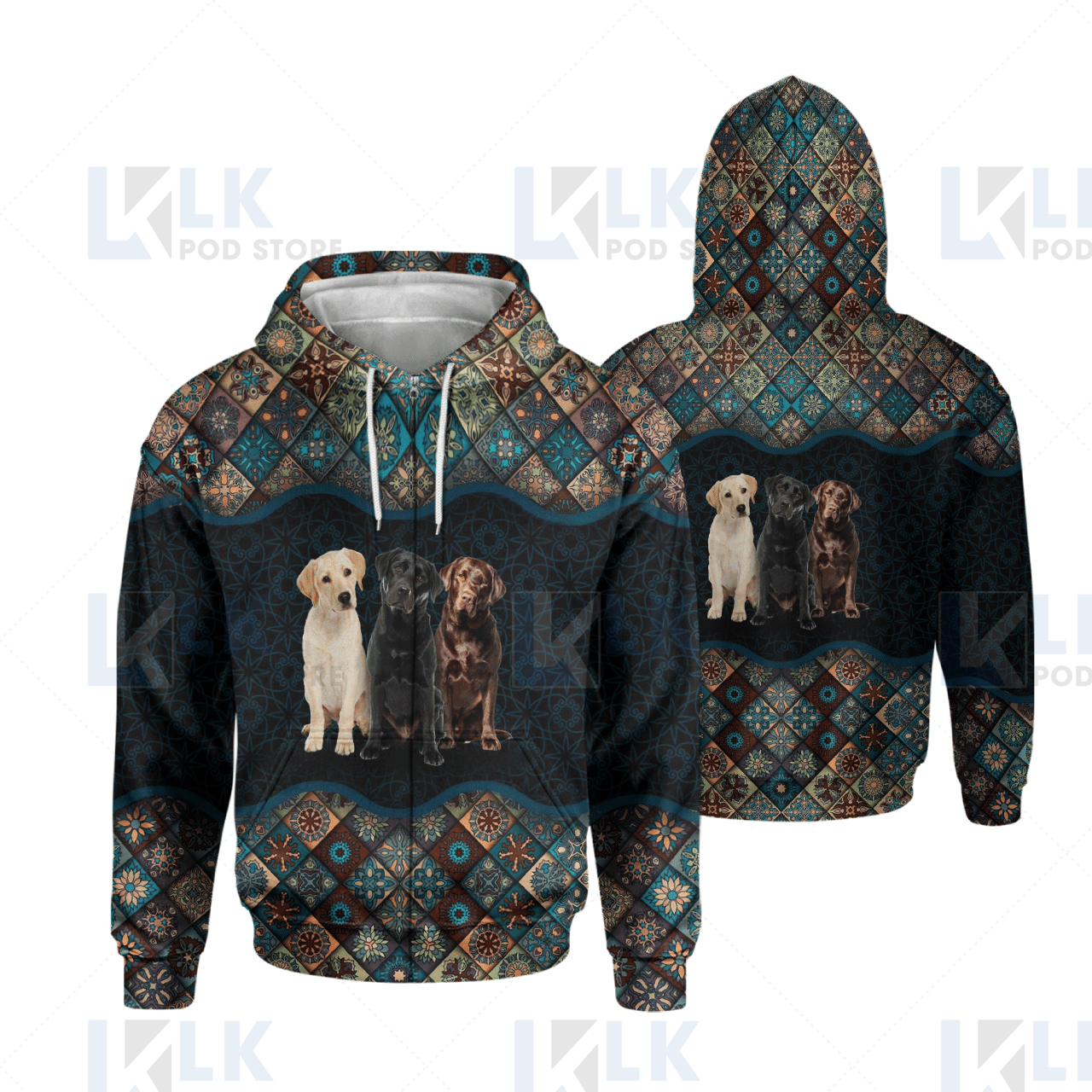 LABRADOR – HOODIE Pattern Man Square [ID3-N]