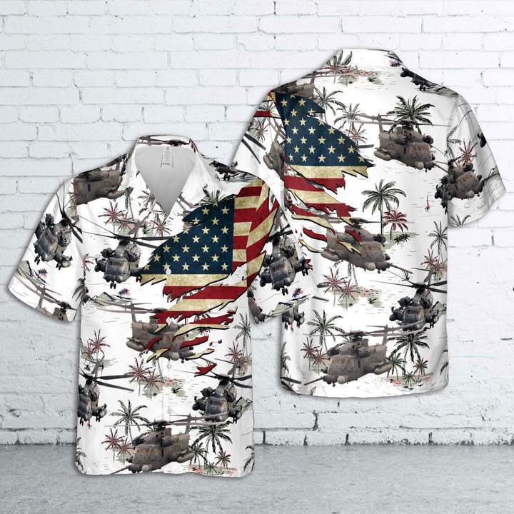 Us Sikorsky Mh-53 Pave Low Crack Flag Hawaiian Shirt | For Men & Women | Adult | Hw8487