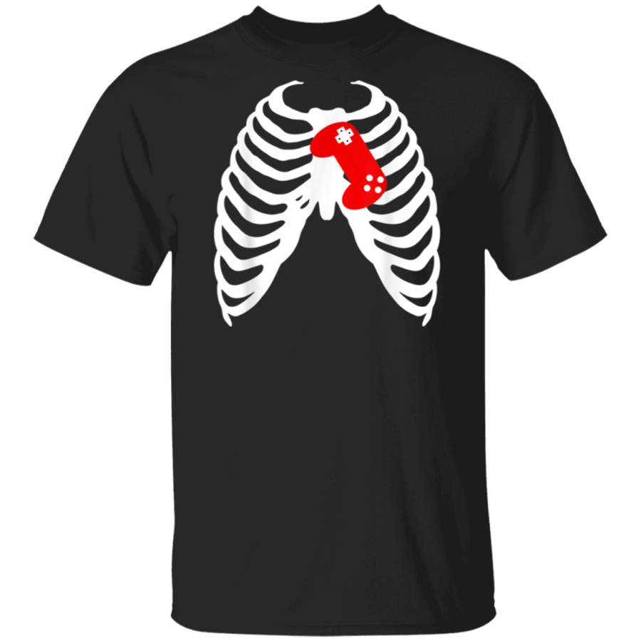 Skelton Gamer Body Heart Funny Gamer Gift For Gamers  T Shirt Hoodie Shirt