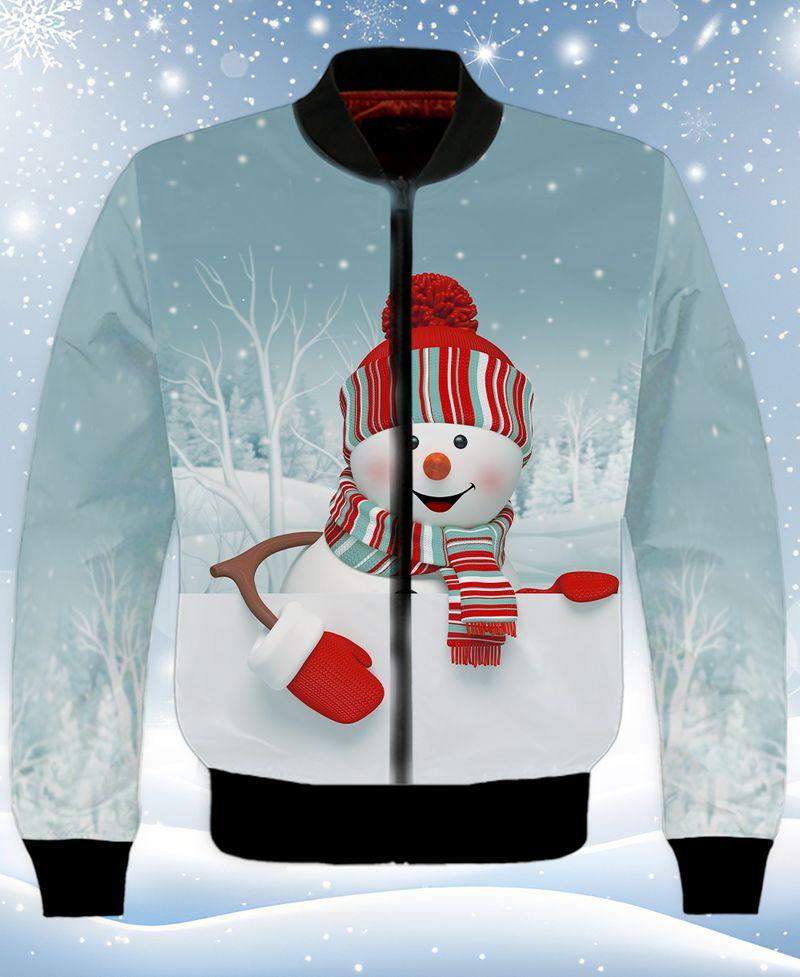 Cute Snowman Design Gift For Christmas Holiday 3D Bomber