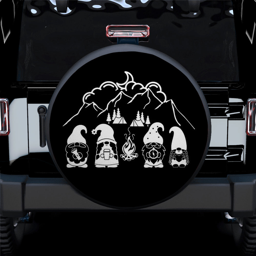 Cute Gnome Mountain Camping Jeep Car Spare Tire Covers Gift For Campers