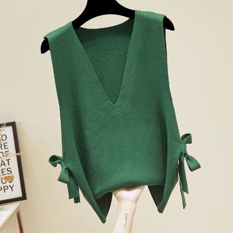 Spring Autumn New Women’s Sweater Vest Korean Version Sweater Vest Loose Top Knitted Vest Sweater alx